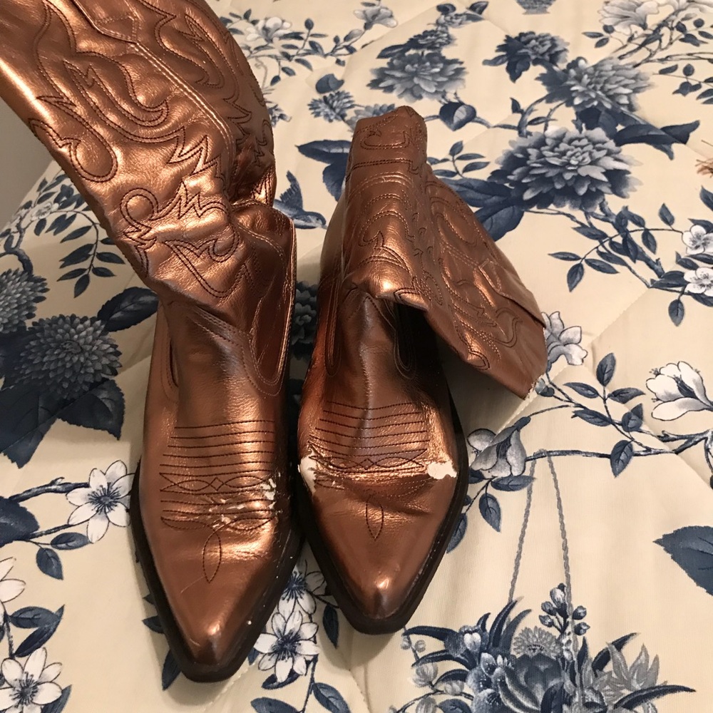 Fun metallic cowboy/ cowgirl boots